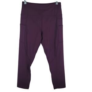Zyia Active Plum Athletic Hiking Women Side Pockets Capri Leggings Size 6-8